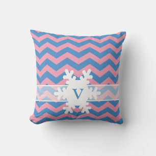 Blue Violet Mattiert Orchid Chevrons mit Schneeflo Kissen
