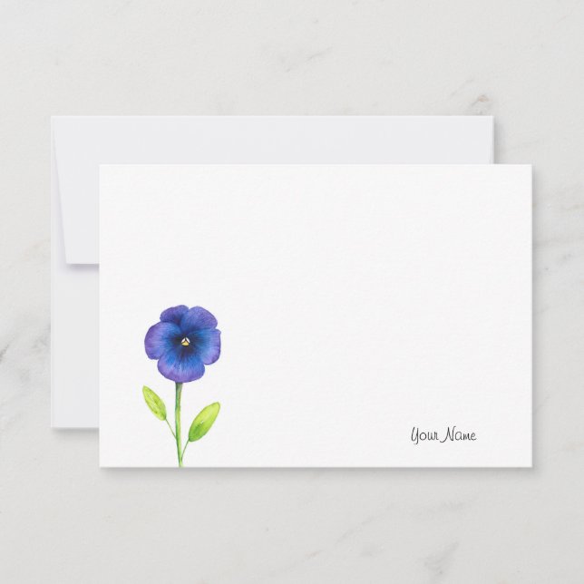 Blue Violet Pansy Mitteilungskarte (Vorderseite)