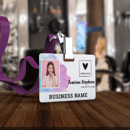 Blue Violet Wasserfarbe Fügen Sie Ihrem Logo-Mitar Ausweis