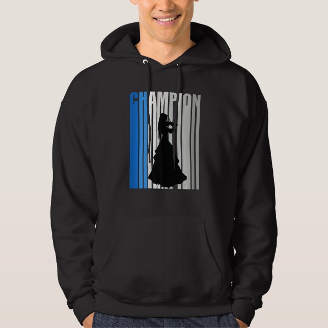 Blue Violin Champion Girl Coach Violinist Player C Hoodie (Vorderseite)