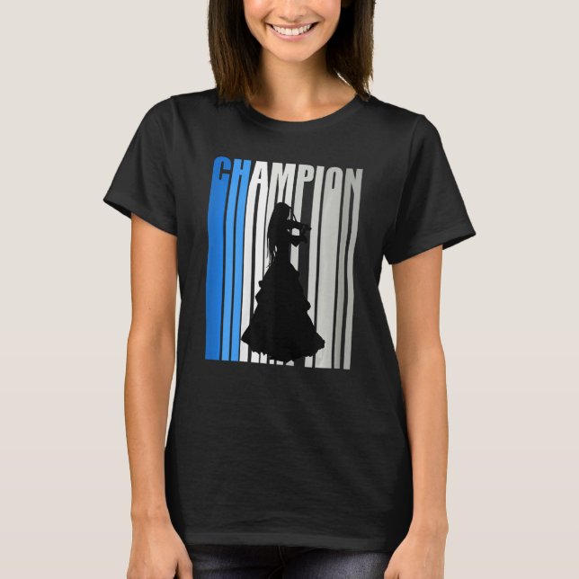 Blue Violin Champion Girl Coach Violinist Player C T-Shirt (Vorderseite)