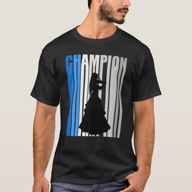 Blue Violin Champion Girl Coach Violinist Player C T-Shirt (Vorderseite)