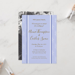 Blue Vodka Floral Foto Hochzeit Einladung
