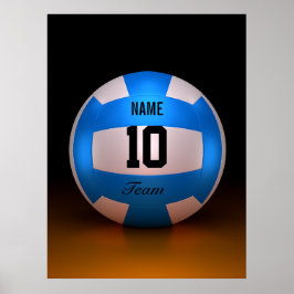 Blue Volleyball Poster