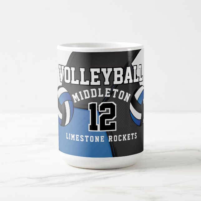 Blue Volleyball Sport Kaffee Tasse (Mittel)