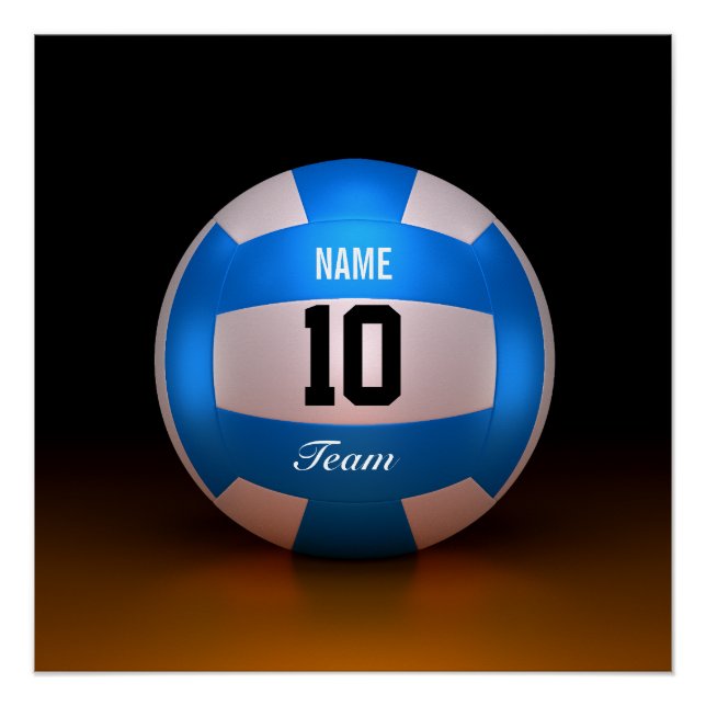 Blue Volleyball Sport Poster (Vorderseite)