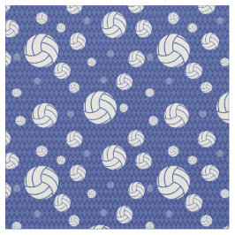Blue Volleyball Zickzack Gemustert Stoff