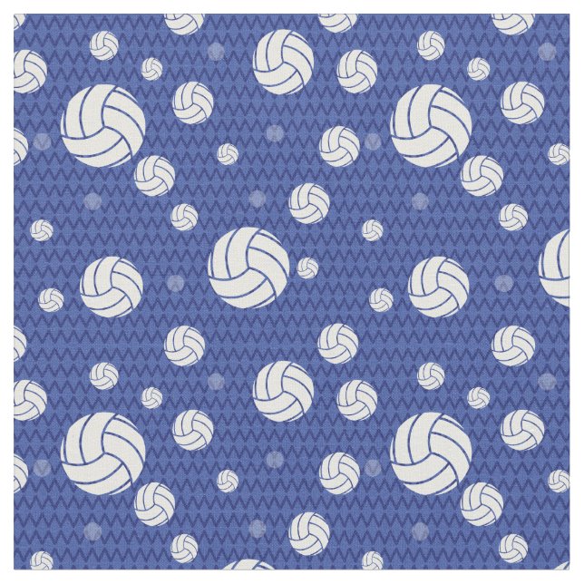 Blue Volleyball Zickzack Gemustert Stoff (Nahaufnahme)
