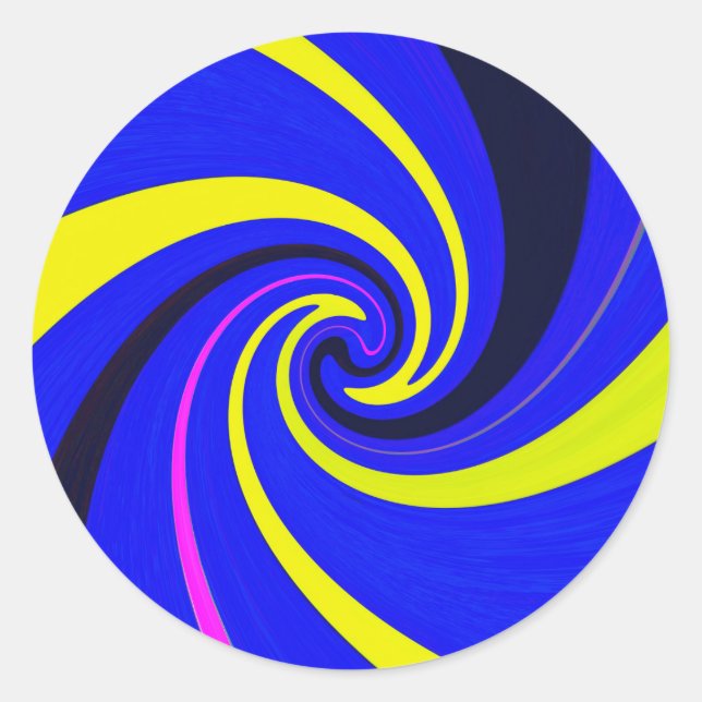 Blue-Vortex Runder Aufkleber (Vorderseite)