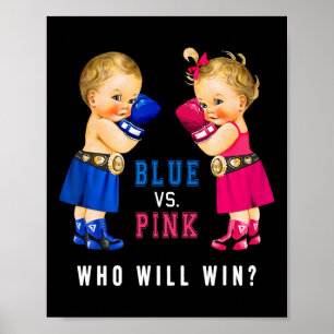 Blue Vs Pink Boxing Babys Geschlecht Party s Poster