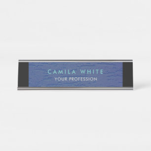 Blue Wall Elegantes Berufliches Business Schreibtischnamensplakette