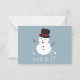 Blue Warm Hugs to Little Bro Weihnachten Mitteilungskarte