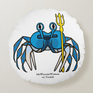 Blue Warrior Crab, WarriorWoman auf Twitch Rundes Kissen