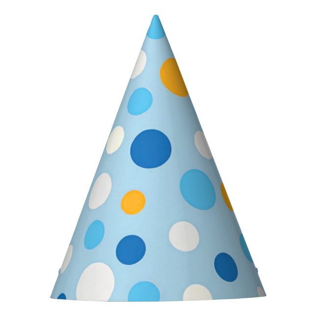 Blue Wash Dots Party Hat Partyhütchen (Vorderseite)