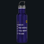 Blue Water Bottle - Create Vibe - 24 Oz Edelstahlflasche<br><div class="desc">Surround yourself with positivity wherever you go,  with our inspirational Water Bottle.</div>