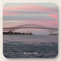 Blue Water Bridge Set von 6 Untersetzer aus Kunsts