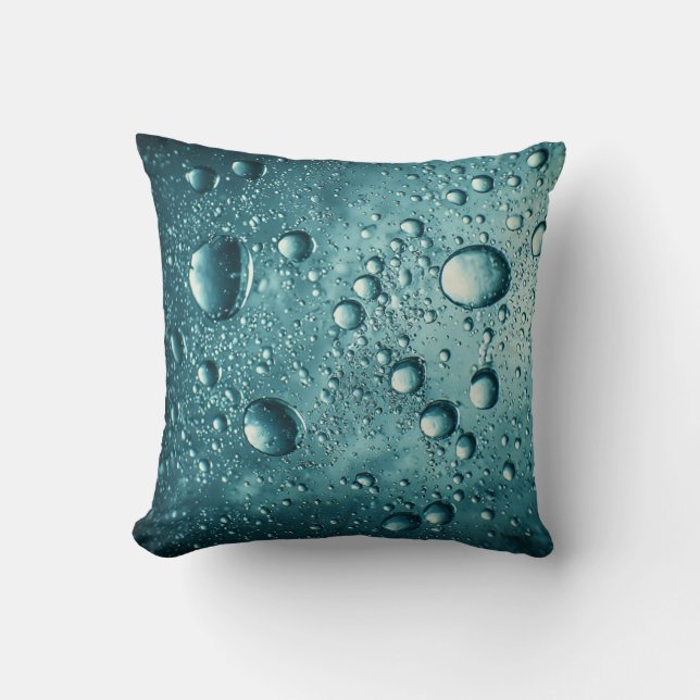Blue Water Bubbles Underwater Abstract Background Kissen (Vorderseite)