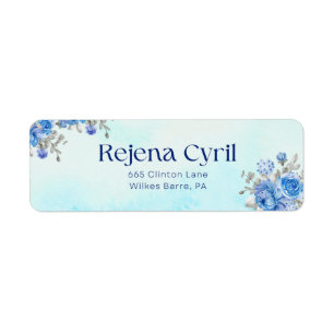 Blue Water Color Flor Rücksendeadresse