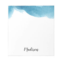 Blue Water Color Ombre Personalisierter Hinweis Pa