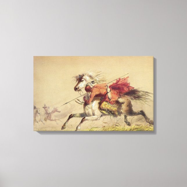 Blue Water Creek Battle by Alfred Jacob Miller Leinwanddruck (Vorderseite)