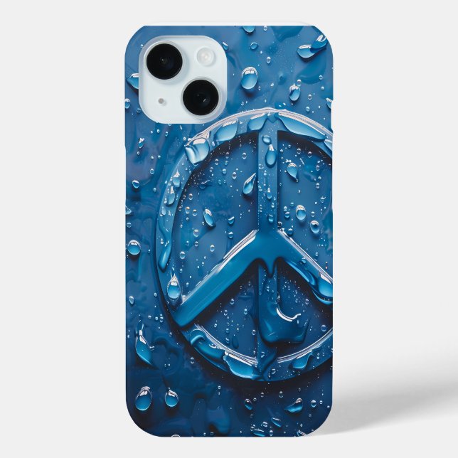 Blue Water Droptles Peace Symbol Phone Case (Rückseite)