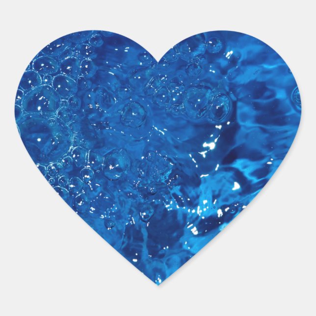 Blue water Herz-Aufkleber (Vorderseite)