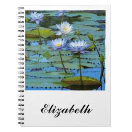 Blue Water Lilie Notebook Notizblock