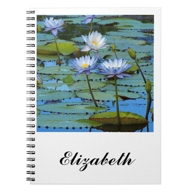 Blue Water Lilie Notebook Notizblock (Vorderseite)
