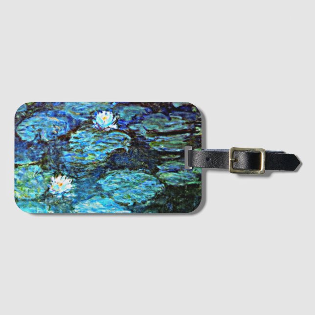 Blue Water Lilies by Monet Gepäckanhänger (Vorderseite (Horizontal))