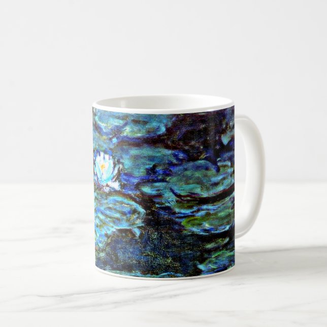 Blue Water Lilies by Monet Kaffeetasse (VorderseiteRechts)