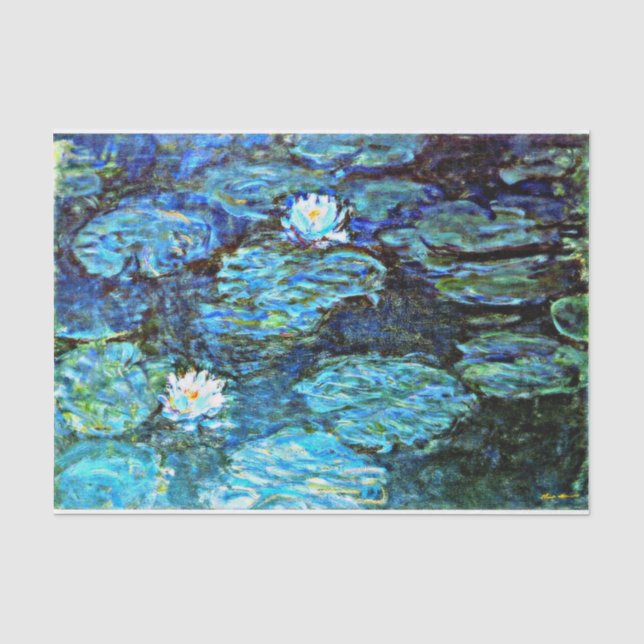 Blue Water-Lilies, Fine Art, Seidenpapier (Vorderseite)