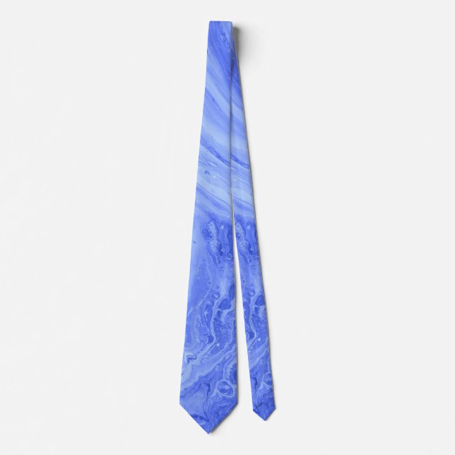 Blue Water Marmor Art Krawatte (Vorderseite)