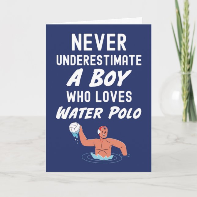 Blue Water Polo Karten für Jungs für ihn (Vorderseite)