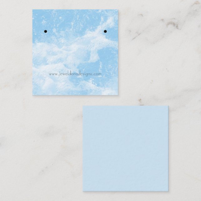 Blue Water Splash Ohrringe Display Card Quadratische Visitenkarte (Vorne/Hinten)