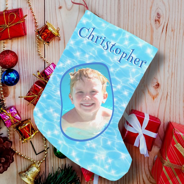 Blue Water Swimmingpool Surfer Diver Water Polo Fo Kleiner Weihnachtsstrumpf (Von Creator hochgeladen)