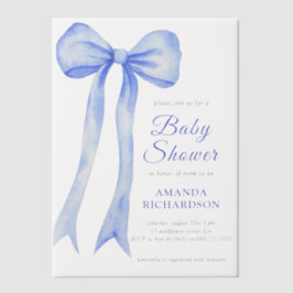 Blue Watercolor a Bow Boy Baby Dusche
