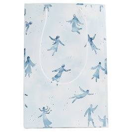 Blue Watercolor Abstract Silhouettes Mittlere Geschenktüte