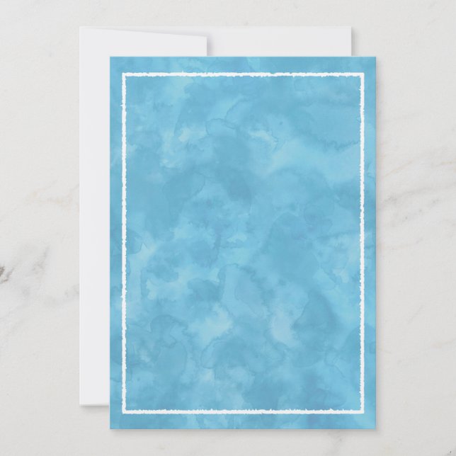 Blue Watercolor Baby Showroom Template Einladung (Vorderseite)