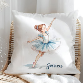 Blue Watercolor Ballerina Dancer Kissen