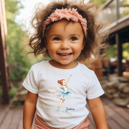 Blue Watercolor Ballerina Dancer Kleinkind T-shirt