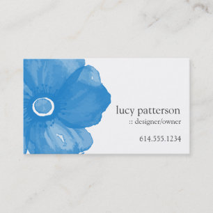 Blue Watercolor Blume Business Cards Visitenkarte