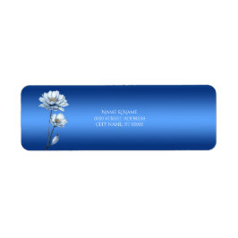 Blue Watercolor-Blume geben das Adressetikett zurü