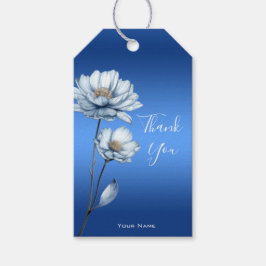 Blue Watercolor-Blume - Geschenkmarke Geschenkanhänger