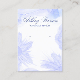 Blue Watercolor Blume Juwelierschmuck Earring Disp Visitenkarte