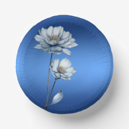 Blue Watercolor-Blume Pappteller