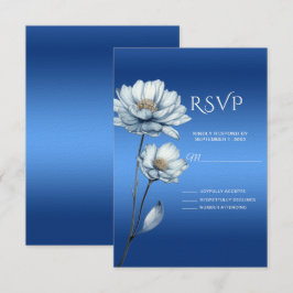 Blue Watercolor-Blume RSVP-Karte RSVP Karte