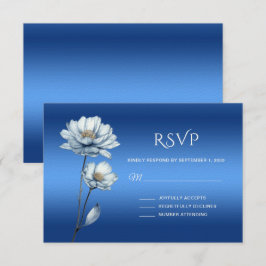 Blue Watercolor-Blume RSVP-Karte RSVP Karte