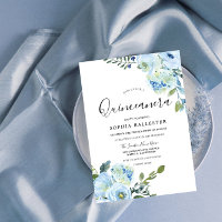Blue Watercolor Blume Schöne Quinceanera