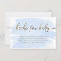 Blue Watercolor Books beantragen Einsteckkarte
