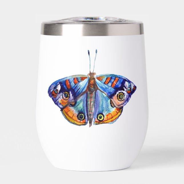 Blue Watercolor Butterfly Art (Vorderseite)